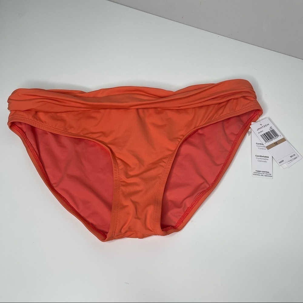 Jantzen Solid Shirred Waisted Bikini Bottom